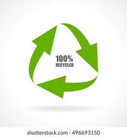 Recycled materials vector icon illustration isolated on white background