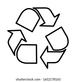 Recycled outline logo with a white background. Vector illustration