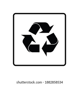 Recycled package black symbol on white background vector illustration