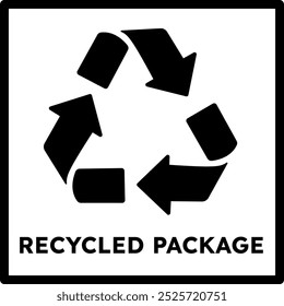 Recycled Package Icon | Eco-Friendly Symbol for Sustainable Packaging | Simple and Clear Vector Design for Recycling, Environmental Protection, Packaging Labels aand Green Products