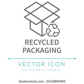 Recycled Packaging Eco Friendly Icon, Food and Drinks, Cosmetics Symbols, Skin Care Icons, Skincare Packaging Labels