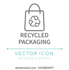 Recycled Packaging Eco Friendly Icon, Food and Drinks, Cosmetics Symbols, Skin Care Icons, Skincare Packaging Labels