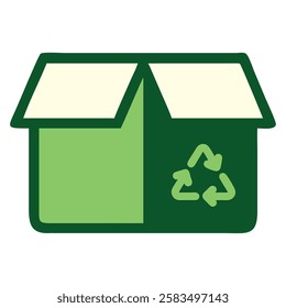 Recycled packaging symbol promoting sustainable materials and waste reduction isolated vector illustration
