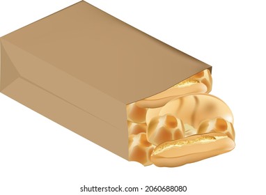 recycled paper bag with bread