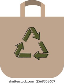 Recycled Paper Bag with Recycle Symbol
