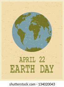 Recycled paper Earth Day poster.