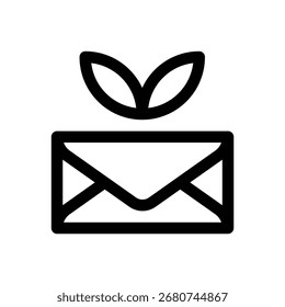 Recycled paper envelope. Editable vector icon.