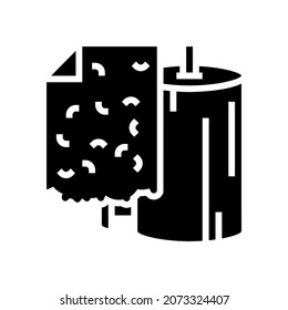 recycled paper glyph icon vector. recycled paper sign. isolated contour symbol black illustration