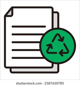 Recycled Paper Icon Element For Design