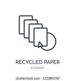 Recycled Paper icon. Recycled Paper linear symbol design from Ecology collection. Simple outline element vector illustration on white background.