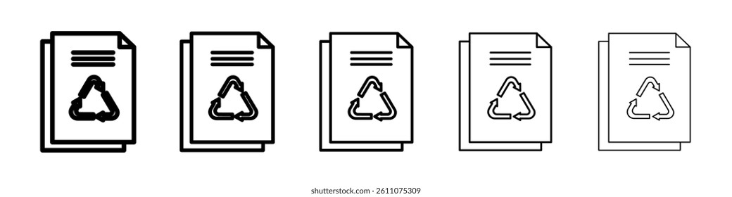 recycled paper icon Symbol mark in Outline style