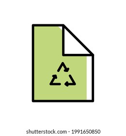 Recycled Paper Icon Vector Illustration