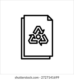 Symbol für Recyclingpapier. Vektorgrafik für Webdesign. Einzeln auf weißem Hintergrund.