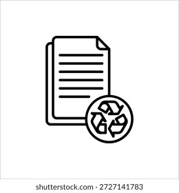 Symbol für Recyclingpapier. Vektorgrafik für Webdesign. Symbol für das Recycling von Altpapier Separates Recycling für Papier.