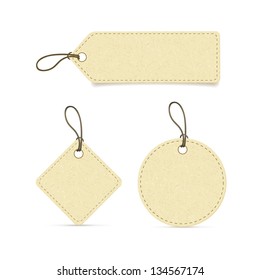 recycled paper label set on white