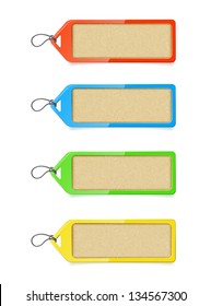 recycled paper labels in plastic set