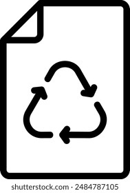 recycled paper line icon illustration vector