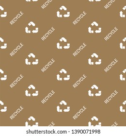 Recycled paper symbol pattern. Seamless flat cartoon illustration.