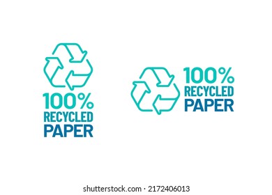 Recycled paper vector icon logo badge - Shutterstock ID 2172406013