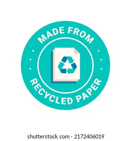 Recycled paper vector icon logo badge