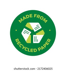 Recycled paper vector icon logo badge