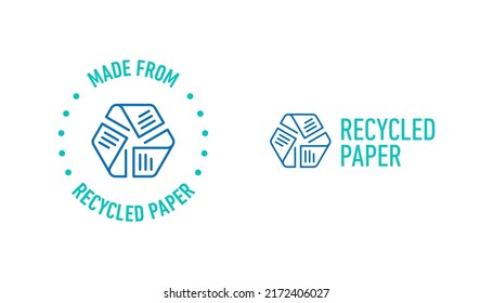 Recycled paper vector icon logo badge