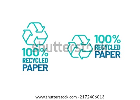 Recycled paper vector icon logo badge Foto d'archivio © 