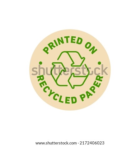 Recycled paper vector icon logo badge [[stock_photo]] © 