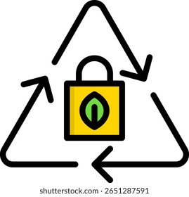 Recycled Plastic Bag Icon Lineal Color Vector Illustration