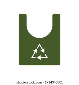 recycled plastic bag ilustration icon.flat design style icon concept