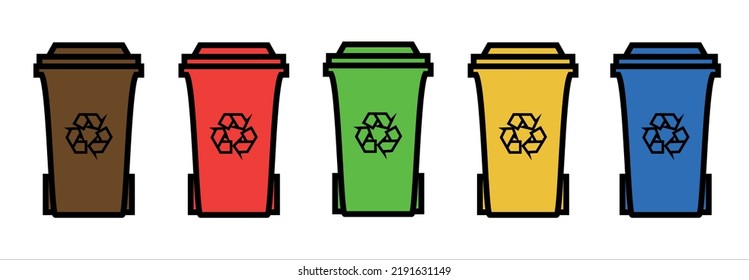 Plástico reciclado. Contenedor de papelera para la eliminación de residuos de basura y para salvar el medio ambiente. aislado de fondo blanco.