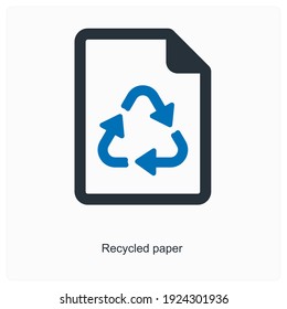 Recycled and reusable papers icon concept