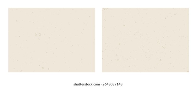 Recycled rice paper backgrounds collection. Tiny speckle eggshell texture pattern. Grainy organic kraft paper texture. Off-white bg. Cream color handmade banner backdrop. Light beige sand grain effect
