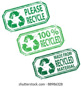 Recycled rubber stamp vectors