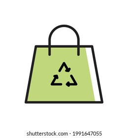 Recycled Shopping Bag Icon Vector Illustration