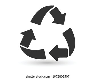 Recycled silhouette logo on a white background. Vector illustration