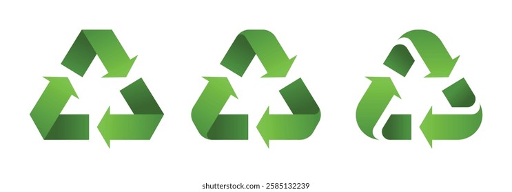 Recycled symbol, sign, label,stickers for green product. Recycling arrow sign collection.