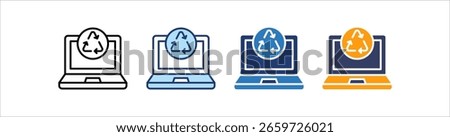 Recycled Tech Icon Set Multiple Style Collection