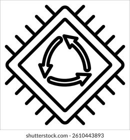 Recycled Tech Simple Icon Vector Illustration Concept