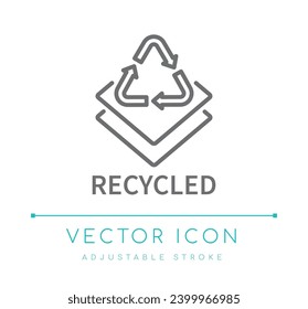 Recycled Textile Vector Line Icon