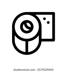 Recycled toilet paper. Editable stroke vector icon.