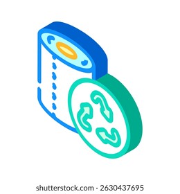 recycled toilet paper isometric icon vector. recycled toilet paper sign. isolated symbol illustration