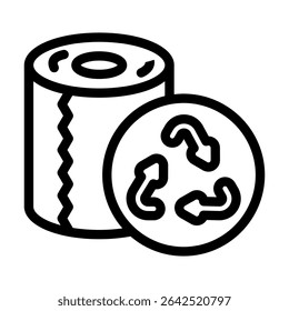 recycled toilet paper line icon vector. recycled toilet paper sign. isolated contour symbol black illustration