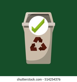 recycled trash can ok icon vector illustration eps 10