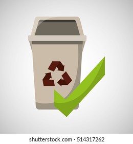 recycled trash can ok icon vector illustration eps 10