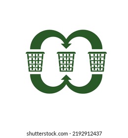 Recycled Vector Icon with arrow, and recycle bin symbol