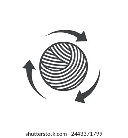 recycled wool label, recycled wool icon, vector art.