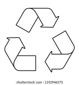 recycler icon, line icon with black and white colors