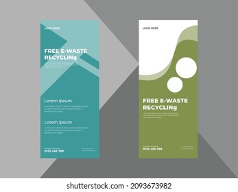Recycline Event Roll Up Banner Design, Recycline Event DL Flyer, Recycline Event Promotion Banner Template, Leaflet, Print-Ready.