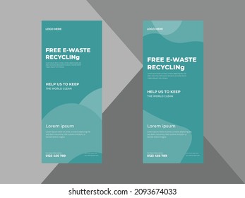 Recycline Event Roll Up Banner Design, Recycline Event DL Flyer, Recycline Event Promotion Banner Template, Leaflet, Print-Ready.